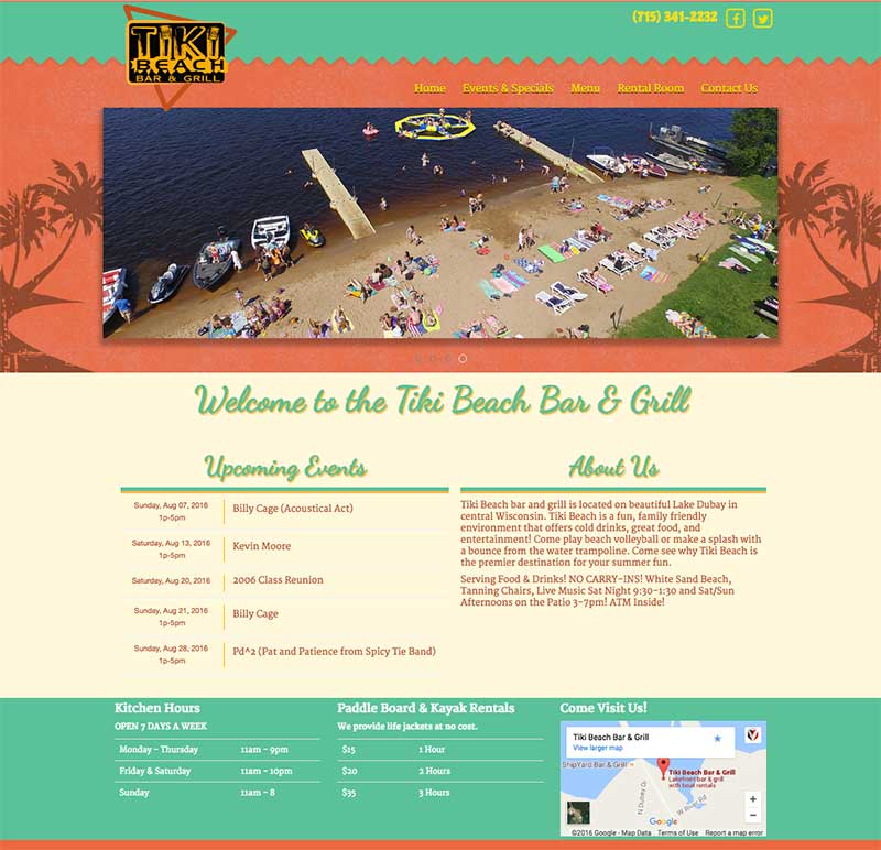 Tiki Beach Bar & Grill on Lake Dubay in Mosinee, WI