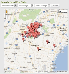 New seller map for recreational land and hunting land.