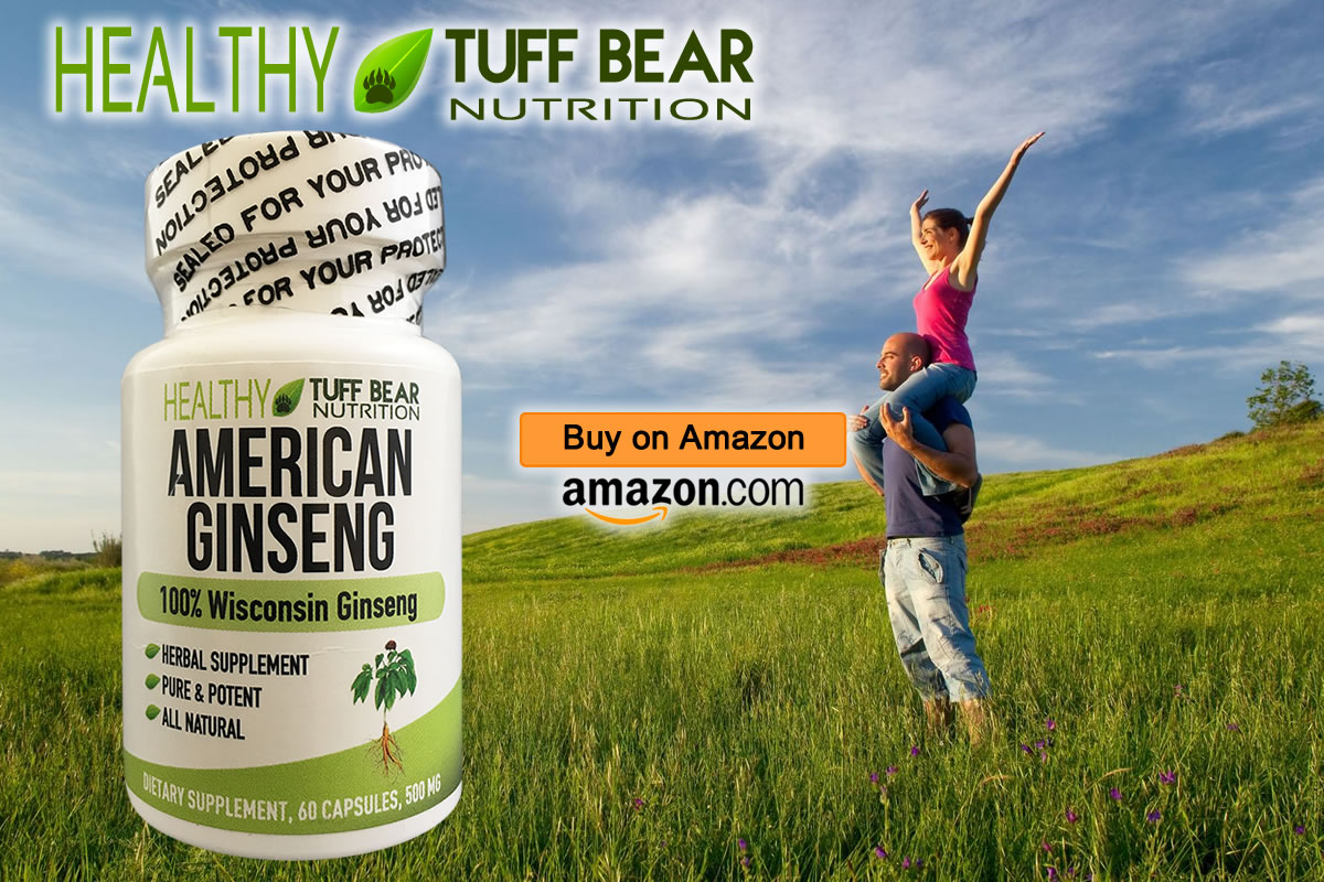 Top Brand! Best Pure American Ginseng Capsules by TUFF BEAR  
