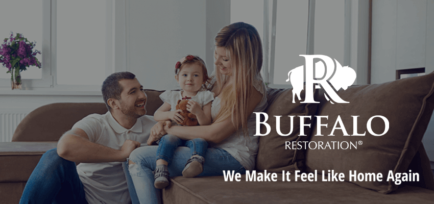 Happy family in home restored home.