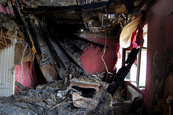 Fired Damaged Home