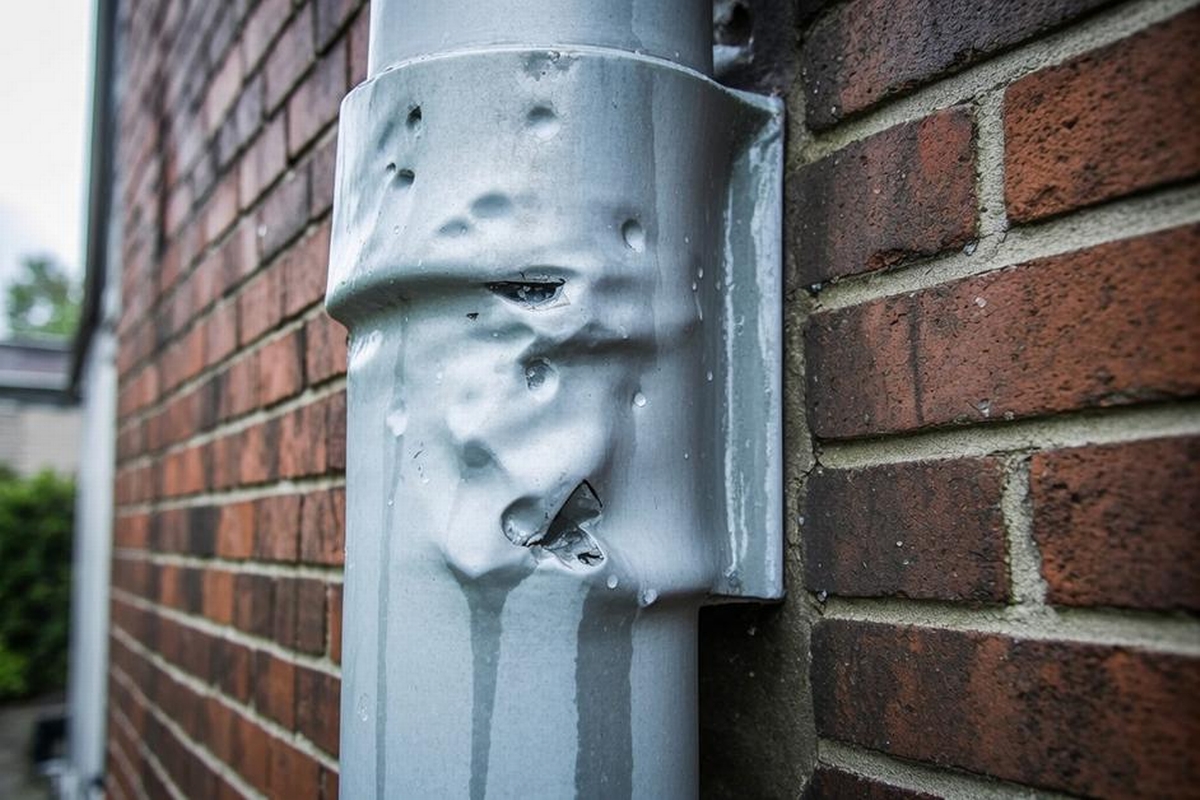Downspout Hail Damage and How It Affects Drainage