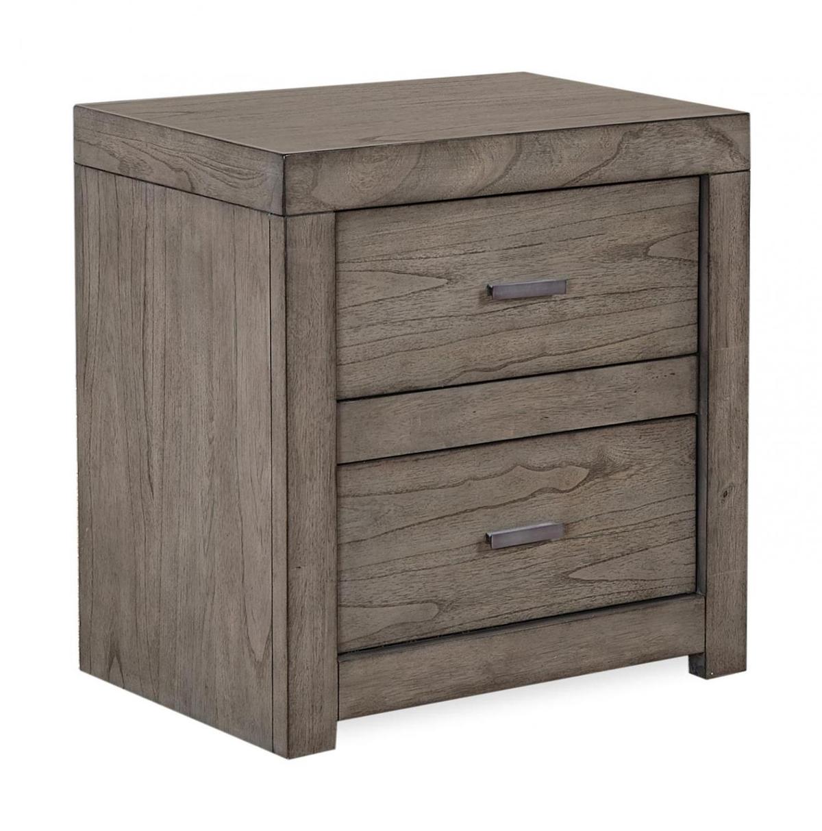 Modern Loft 2 Drawer Nightstand with Power