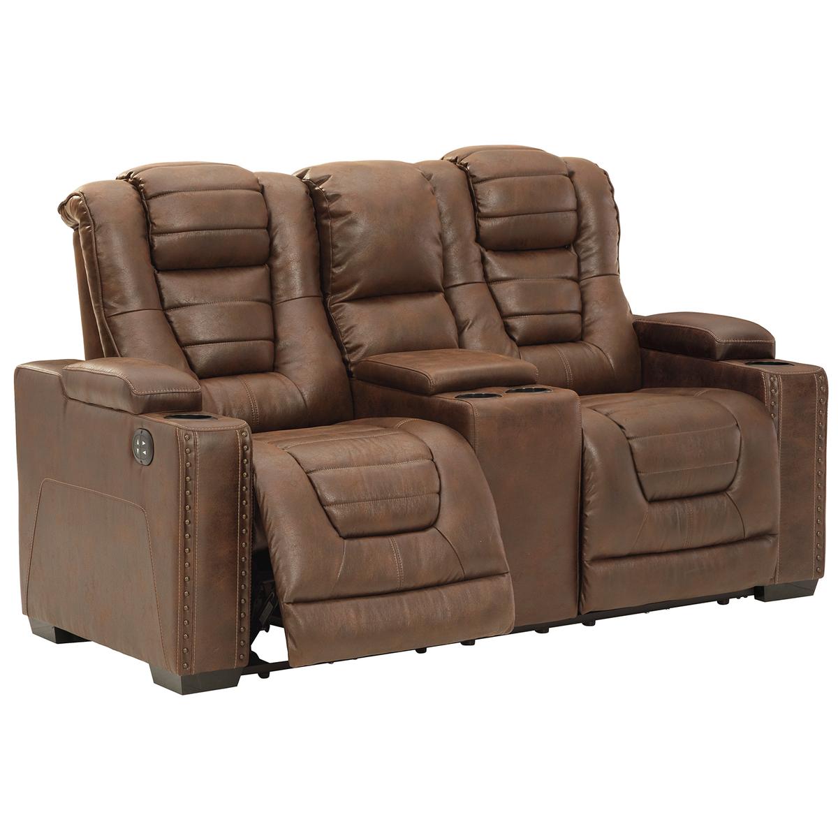 Ashley Owner's Box Power Reclining Loveseat with Console