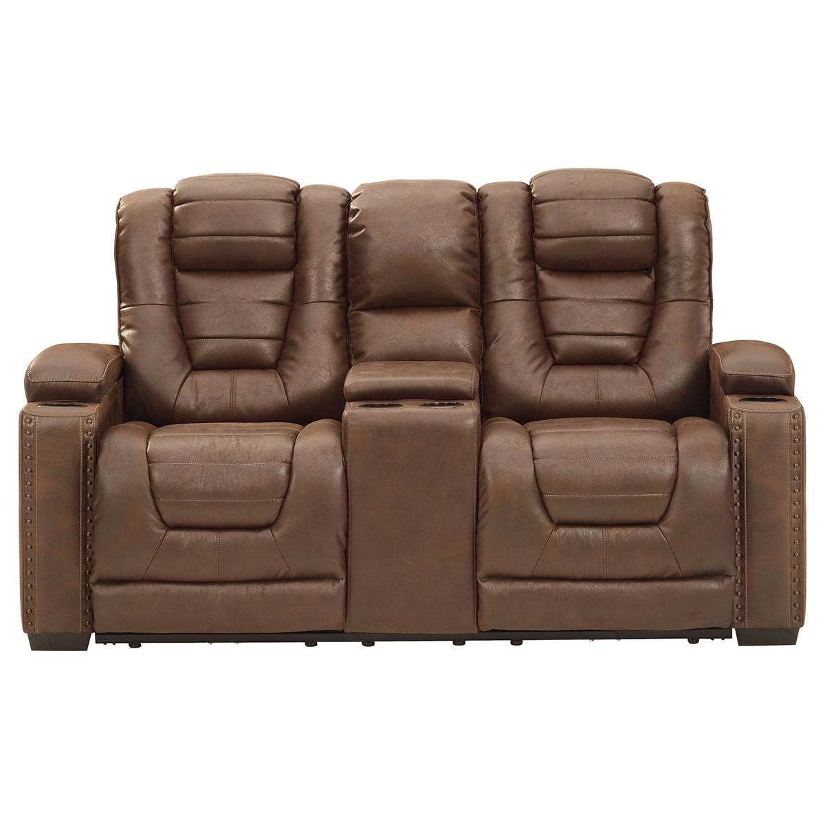 Ashley Owner's Box Power Reclining Loveseat with Console
