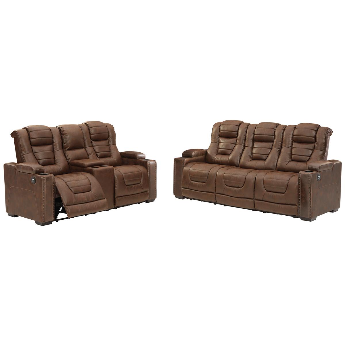 Ashley Owner's Box Power Reclining Loveseat with Console