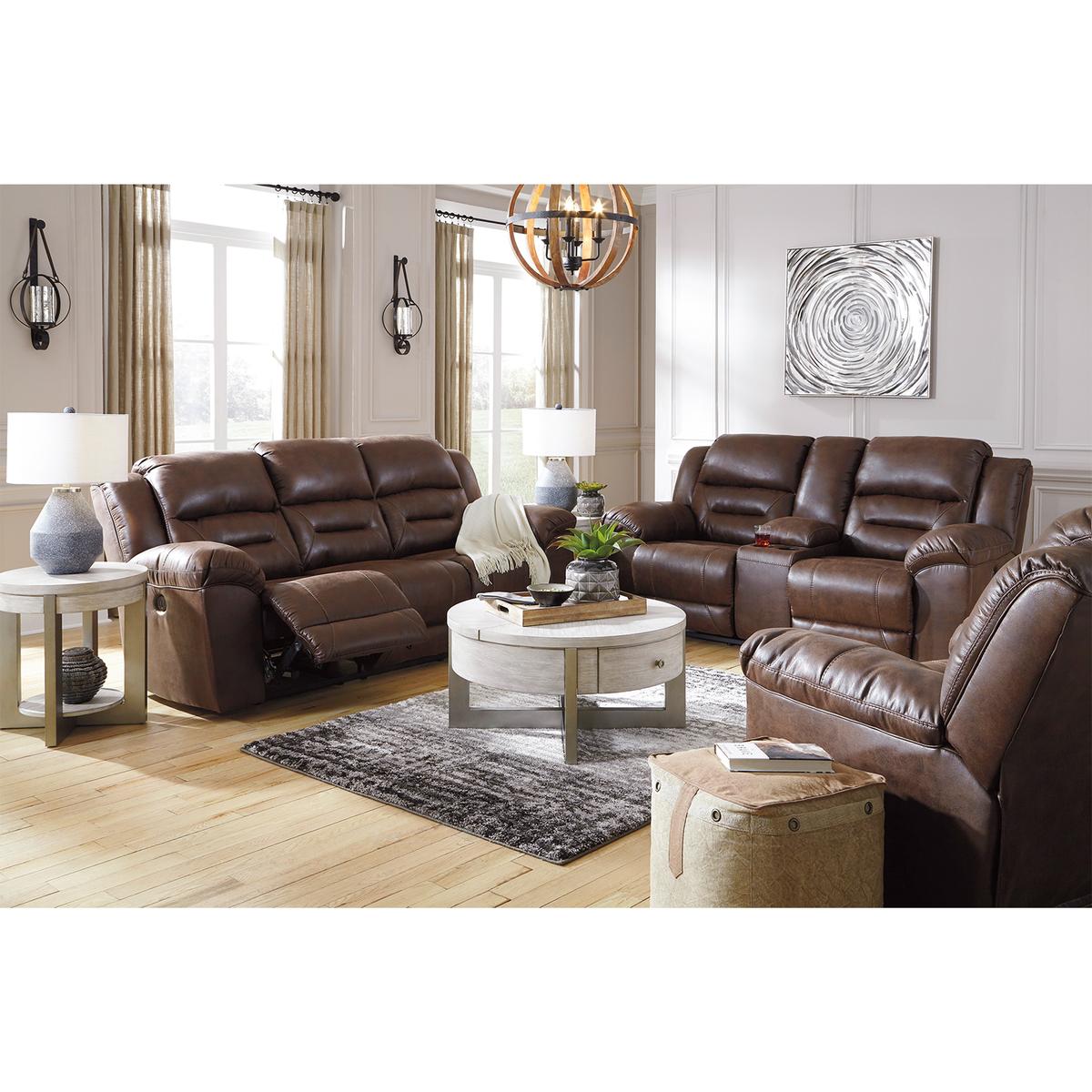 Ashley Stoneland Reclining Loveseat with Console