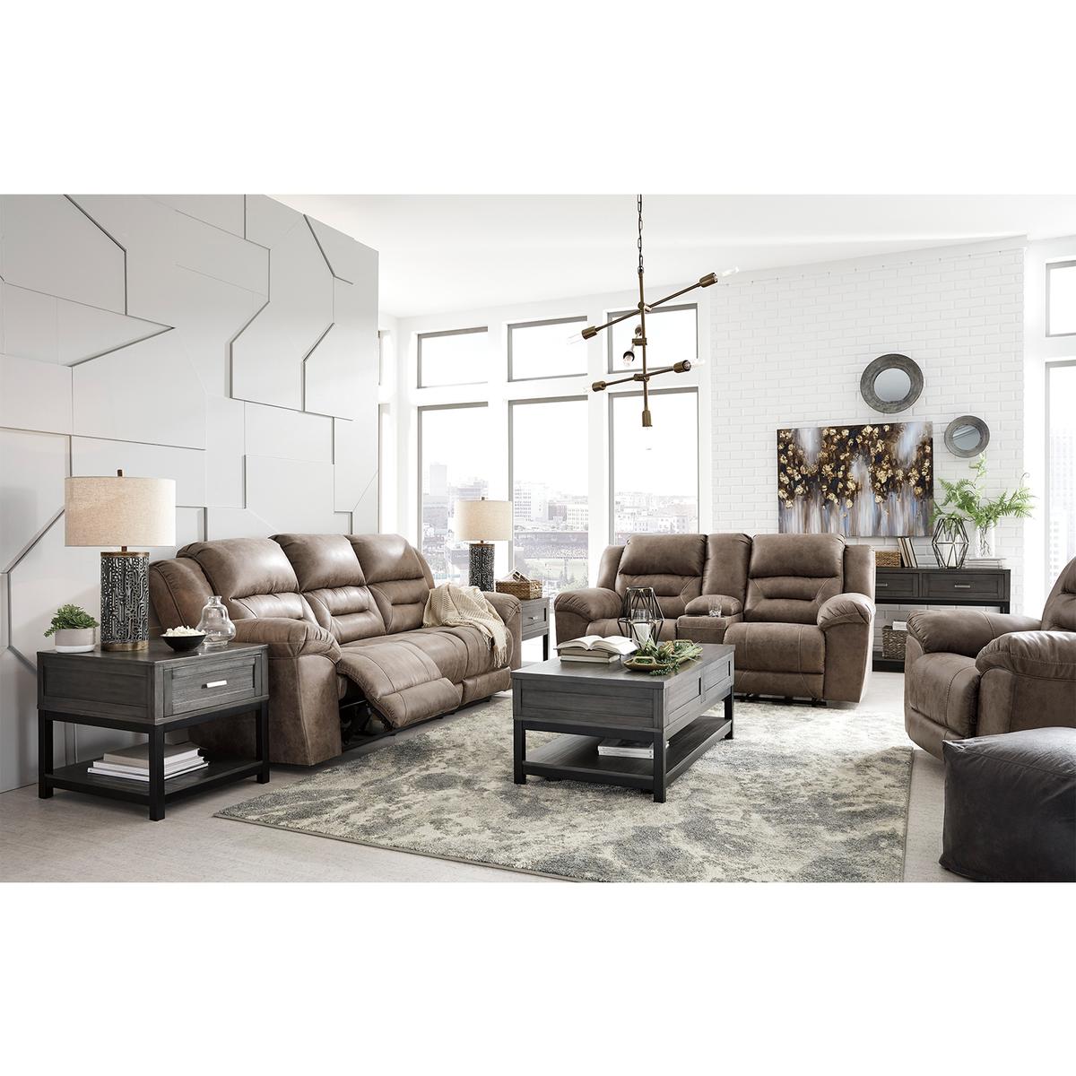 Ashley Stoneland Reclining Loveseat with Console