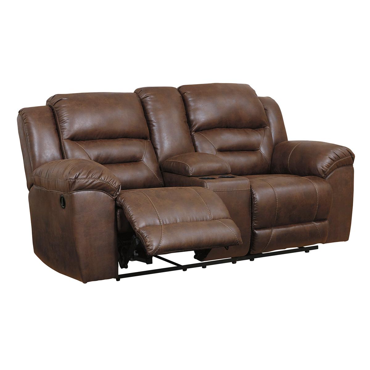 Ashley Stoneland Reclining Loveseat with Console