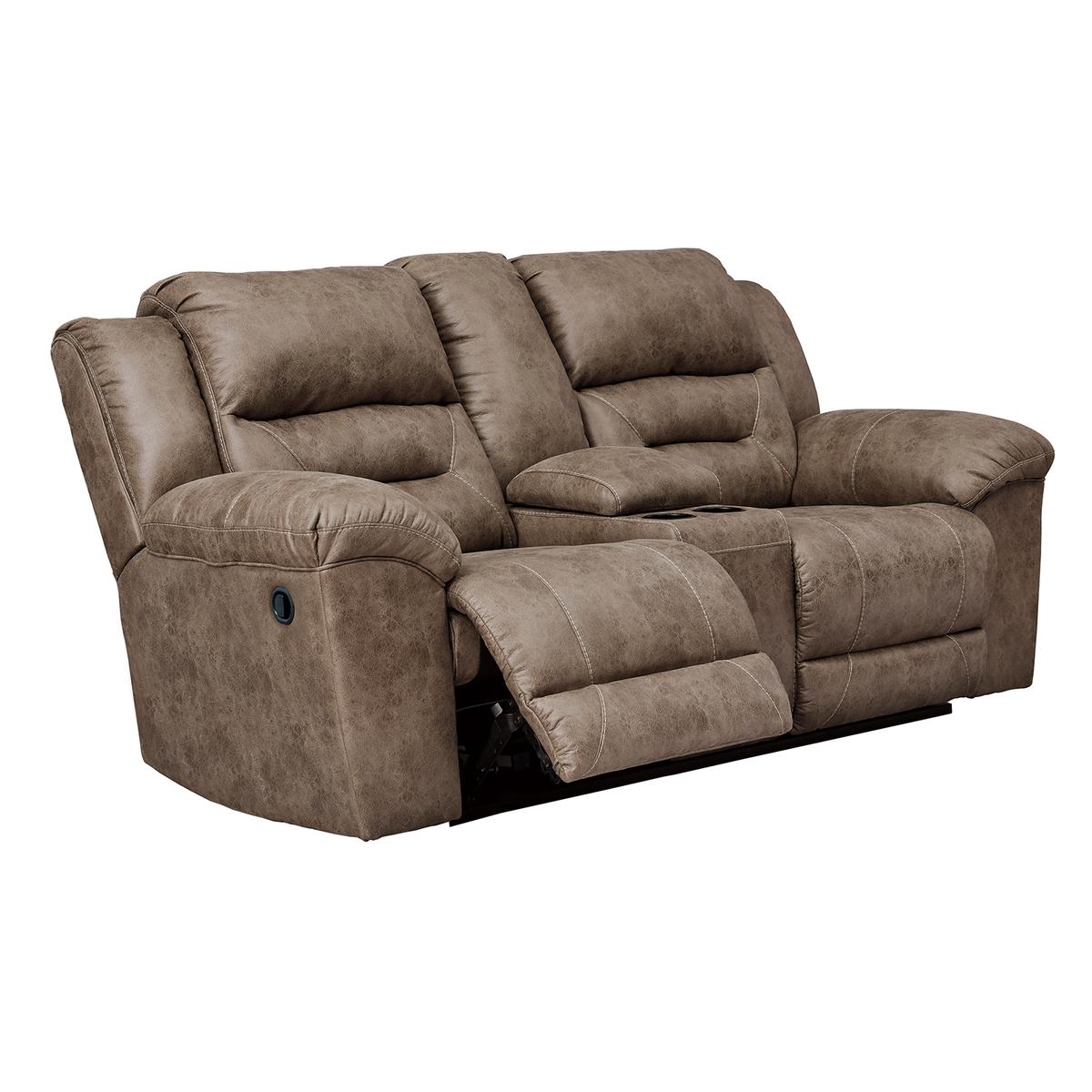 Ashley Stoneland Reclining Loveseat with Console