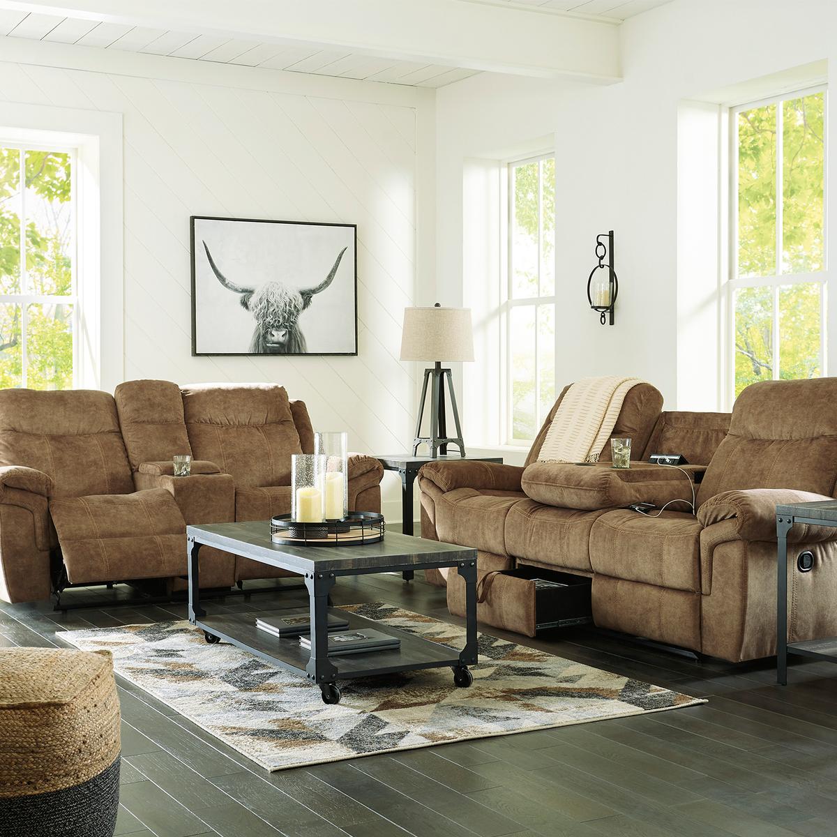 Ashley Huddle-Up Glider Reclining Loveseat w/Console