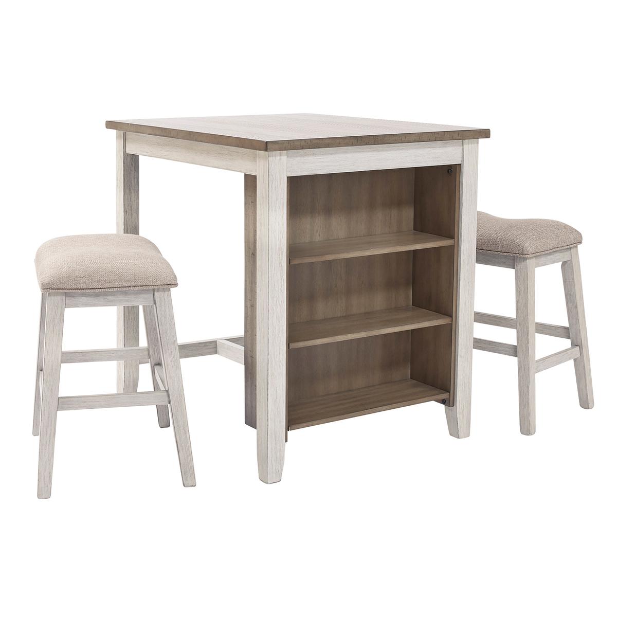 Ashley Skempton Counter Height Dining Table & 2 Backless Bar Stools (3 Piece Set)