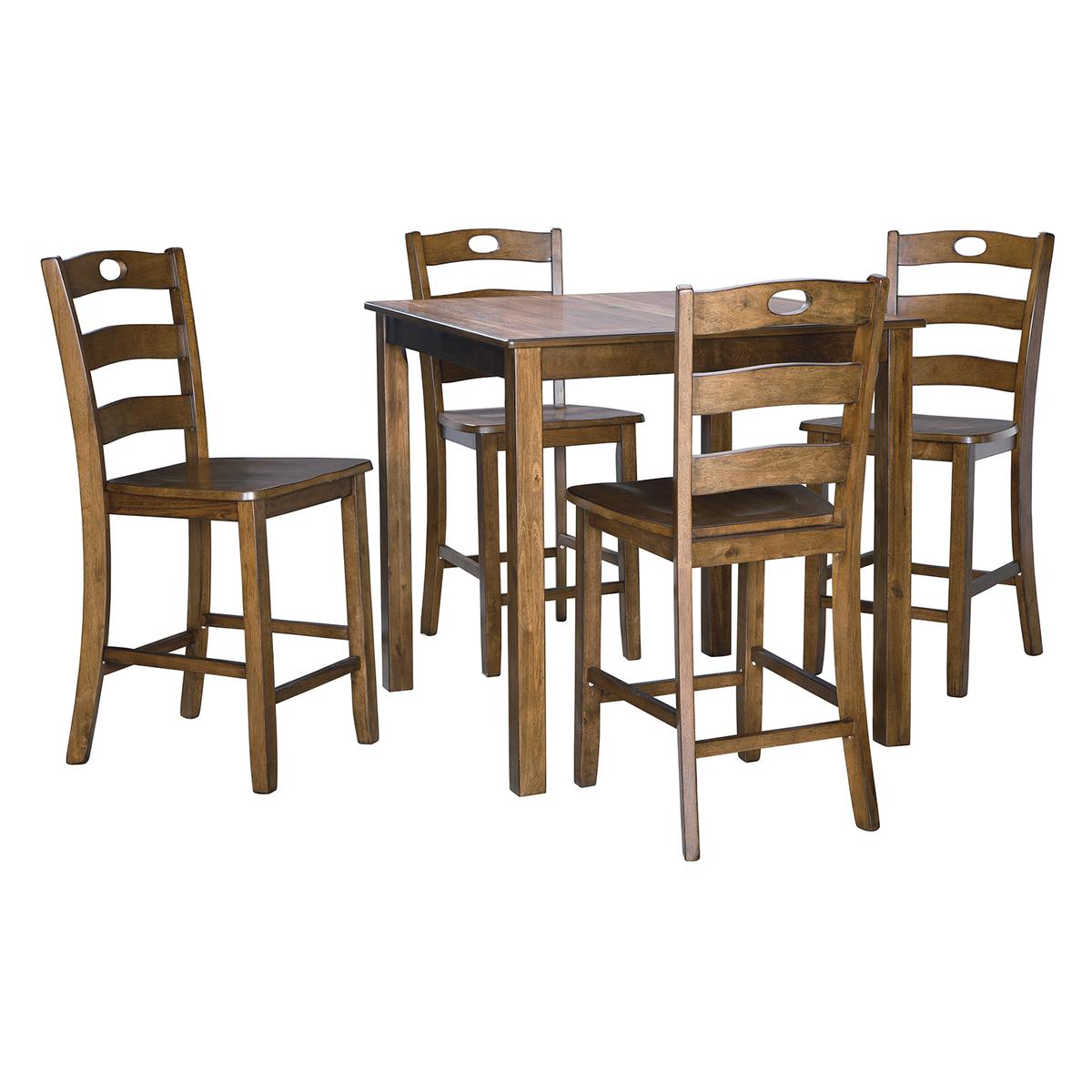 Ashley Hazelteen Counter Height Dining Table & 4 Bar Stools (5 Piece Set)