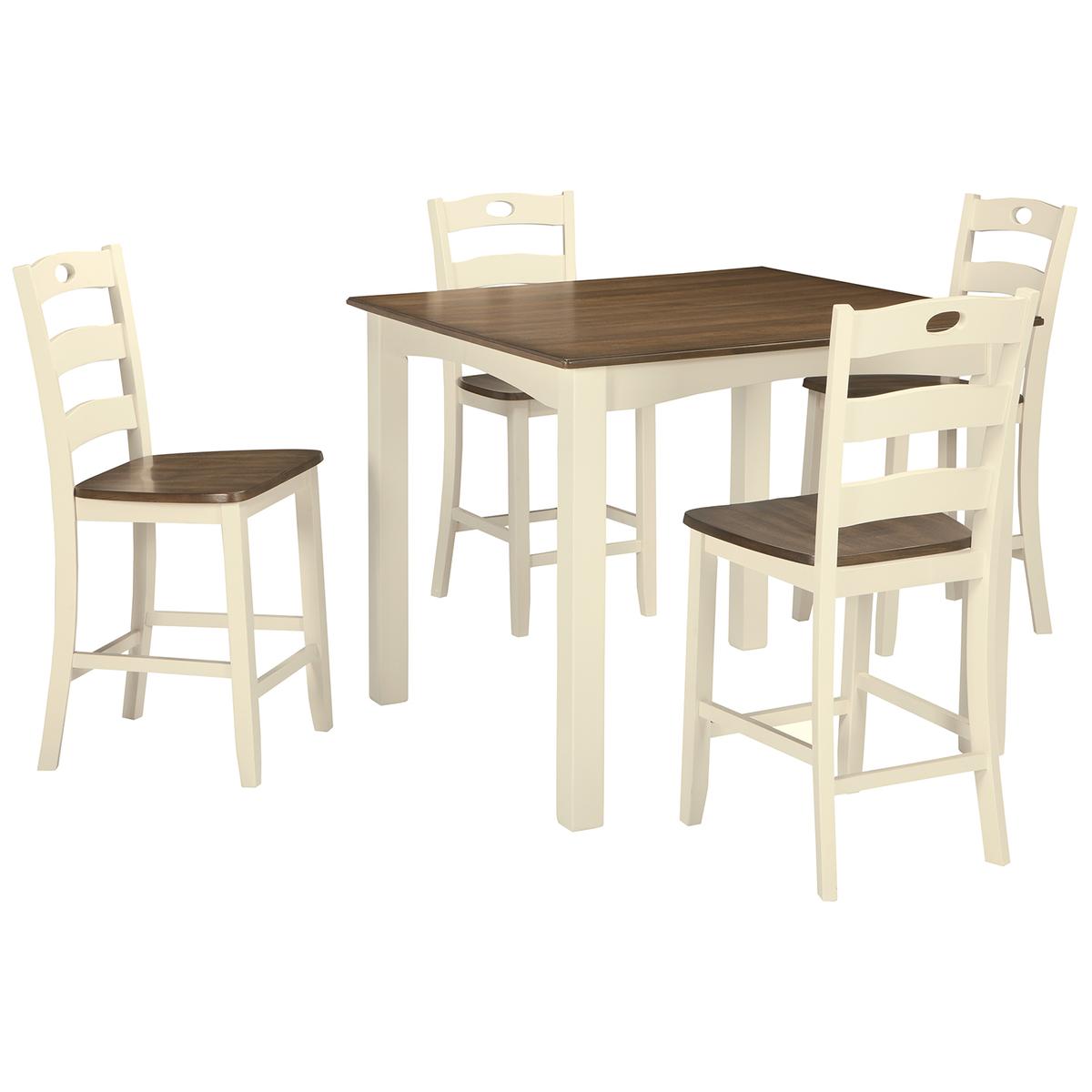 Ashley Woodanville Counter Height Dining Table & 4 Bar Stools (5 Piece Set)