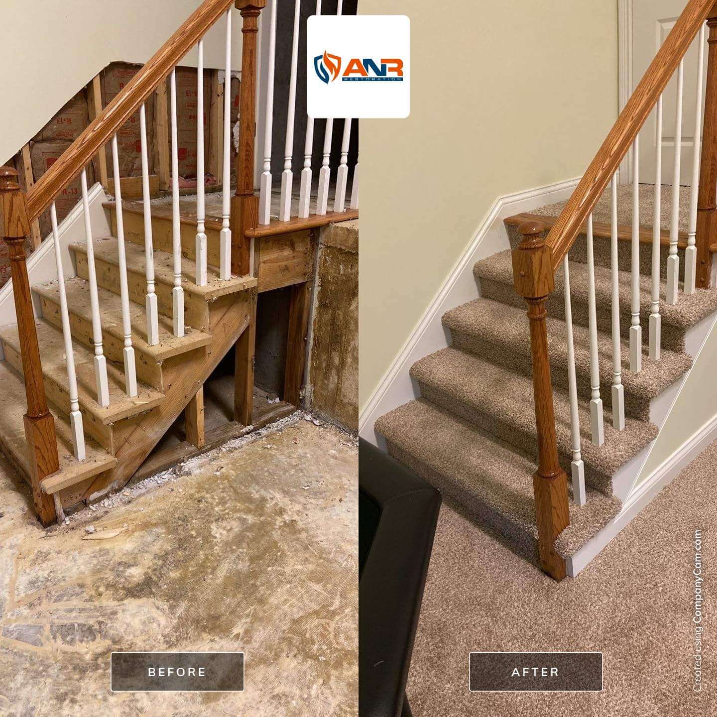 Before/After Flood Damage Cleanup, Sanitation, and Mold Removal by ANR Restoration