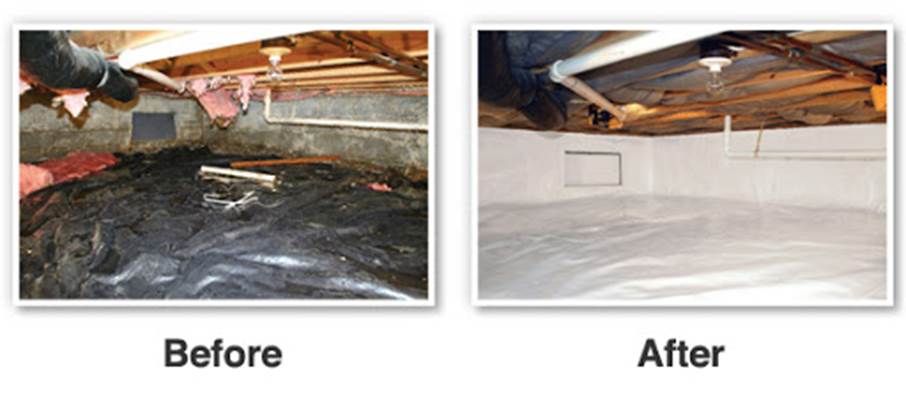 Before/After Crawl Space Encapsulation by ANR Restoration