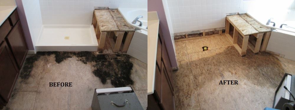 Before & After Mold Remediation and Removal by Clean Sweep Enterprises, Inc. Mold Damage Restoration in Westminster, MD