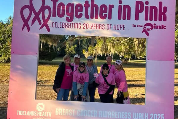 Dawn and friends at Breast Cancer Awareness Walk 2025