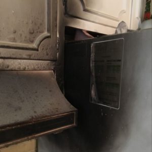 burnt stove hood from electrical fire