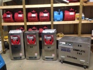 dehumidifiers and air movers for complete dki water damage restoration services