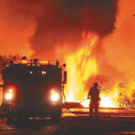 fire fighters battling house fire in Spanish Fort, AL fire fighters battling house fire in Spanish Fort, AL