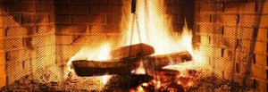 image of fire in a wood burning fireplace