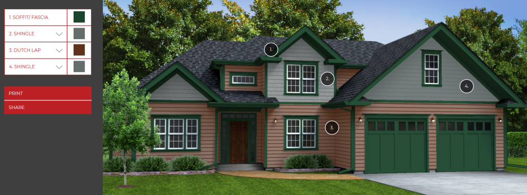 Screen shot of Klauer siding colorizer online tool