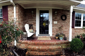 Front entry area of a brick home