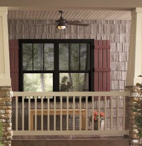 Closeup of black PlyGem double hung windows Closeup of black PlyGem double hung windows