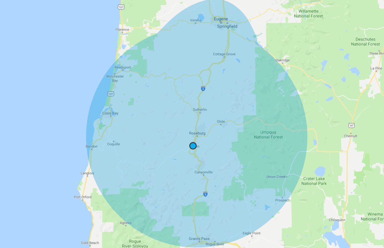 Elite Restoration Service Area Map