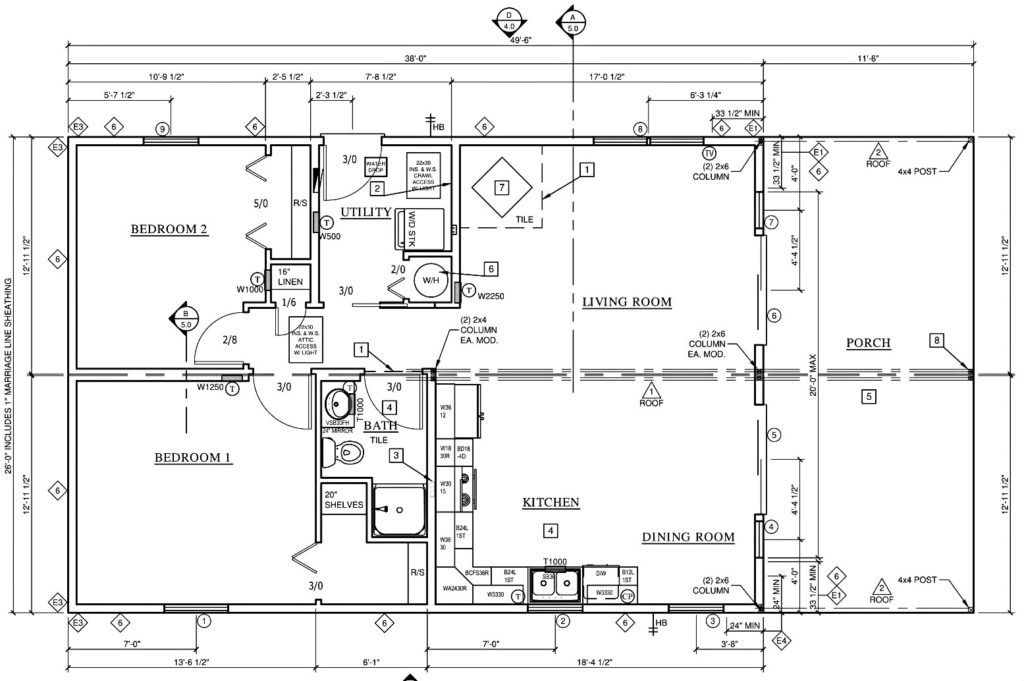 Floor Plan for a Custom Modular Cottage we built in 2016