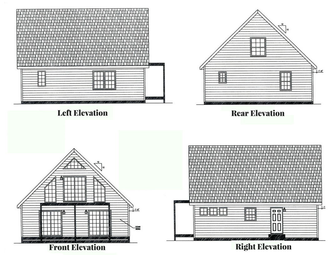 Custom Cape Cod Cabin Elevations