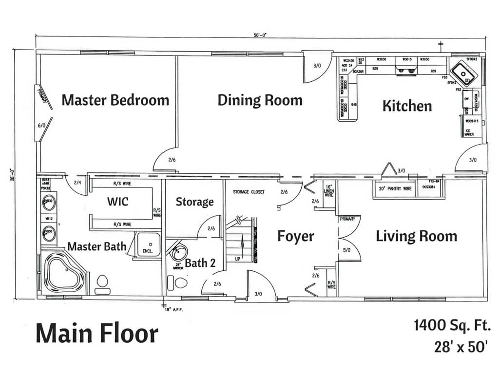 Log Style Cape Cod Home Main Floor