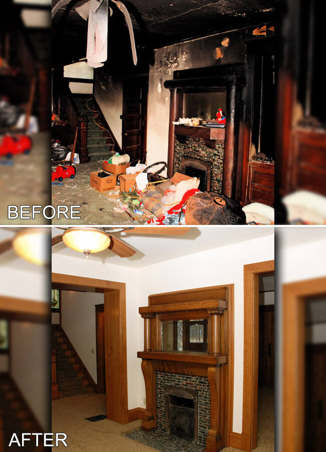 Before and After Fireplace