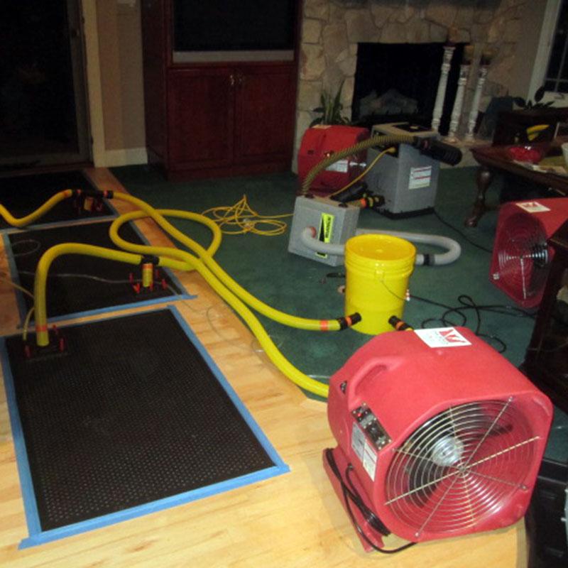 Cleanup after water damage to home