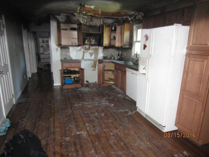Damage caused by kitchen fire