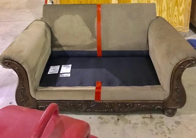 Soot Damaged Love Seat Repair in Clarkston, MI