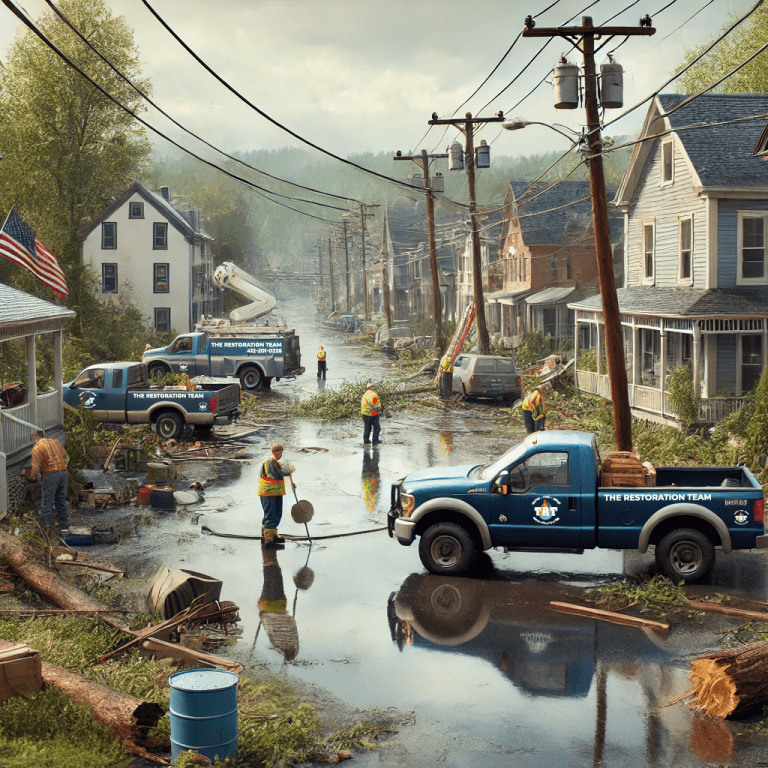 Image of a community coming together after a storm