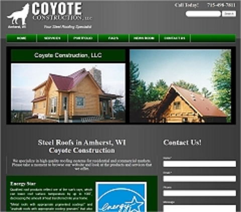 Virtual Vision Computing launches new Website for Coyote Construction of Amherst WI
