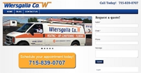 Virtual Vision Computing launches new Website for Wiersgalla Plumbing and Heating in Eau Claire WI
