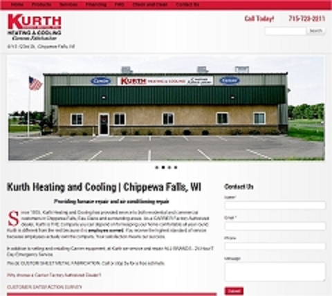 Virtual Vision Computing launches new Website for Kurth Sheet Metal Inc of Chippewa Falls WI