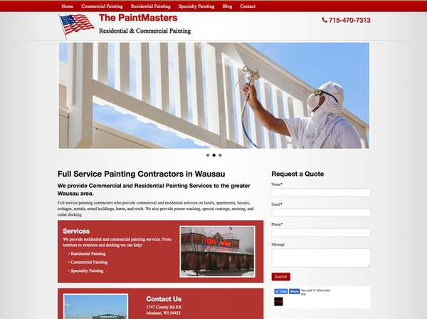 Virtual Vision recently launched a new website for The PaintMasters in Mosinee, WI