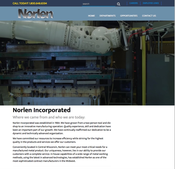 Virtual Vision recently launched a new website for Norlen Incorporated 