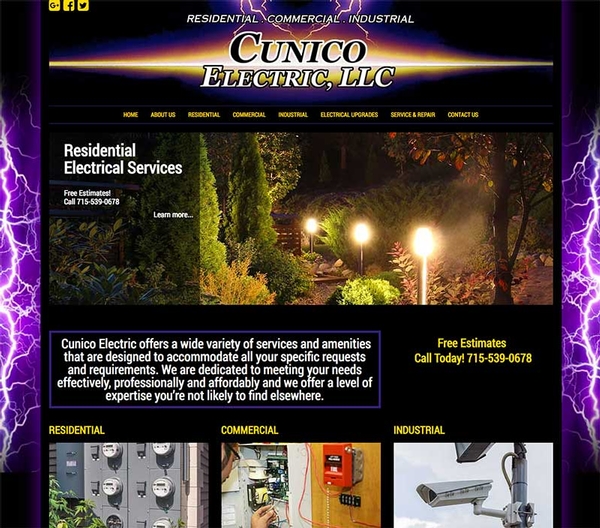 Virtual Vision recently launched a new website for Cunico Electric in Merrill, WI