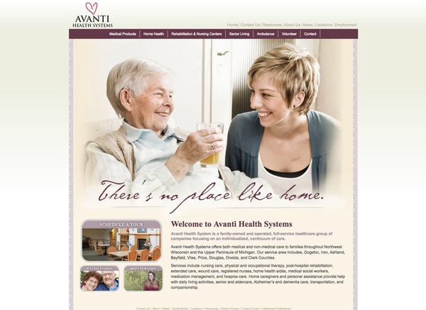 Virtual Vision recently launched a new website for Avanti Health Systems