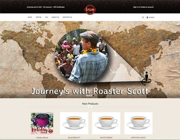Virtual Vision recently redesigned True Coffee Roasters