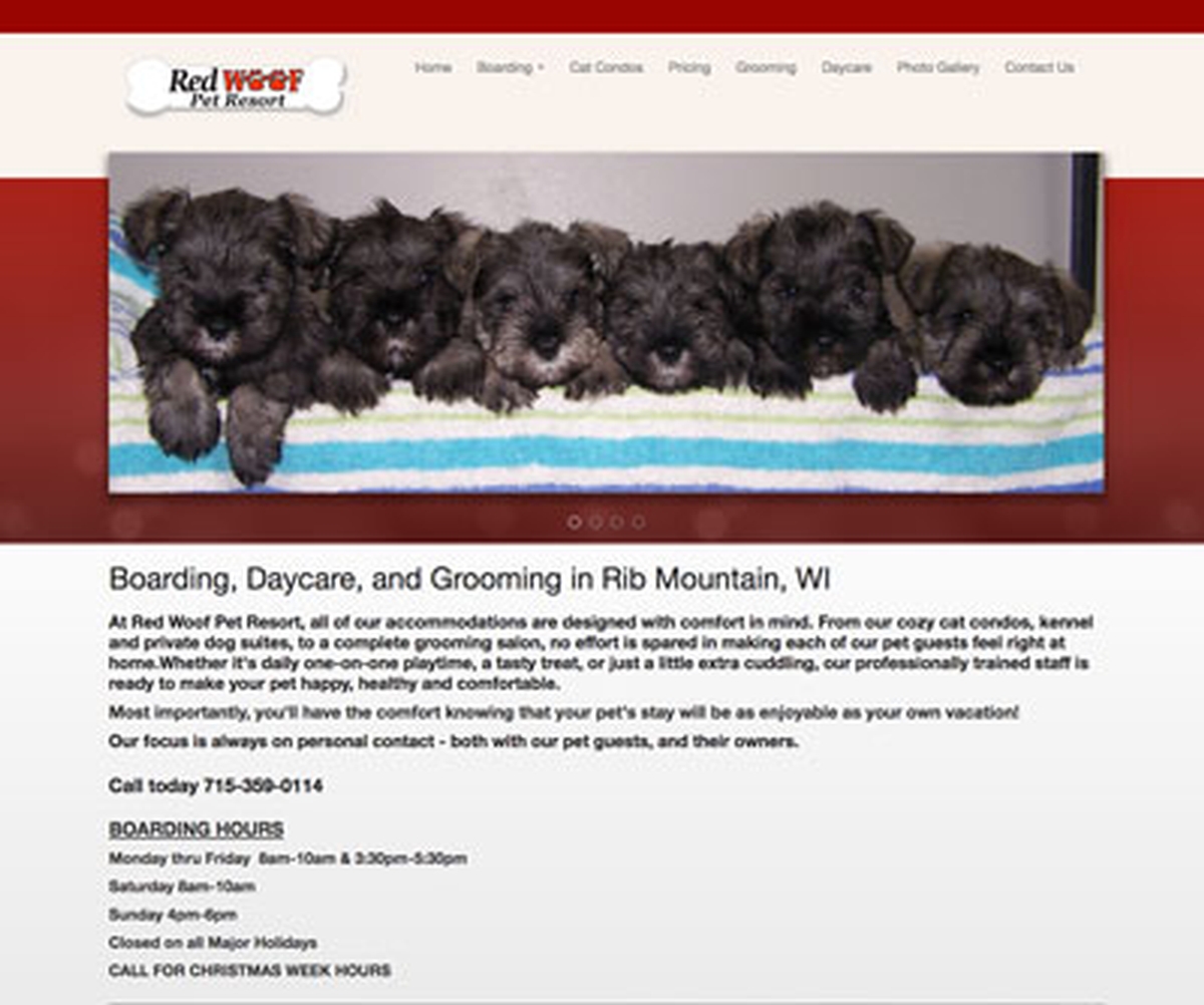Virtual Vision recently launched a new website for Red Woof Pet Resort