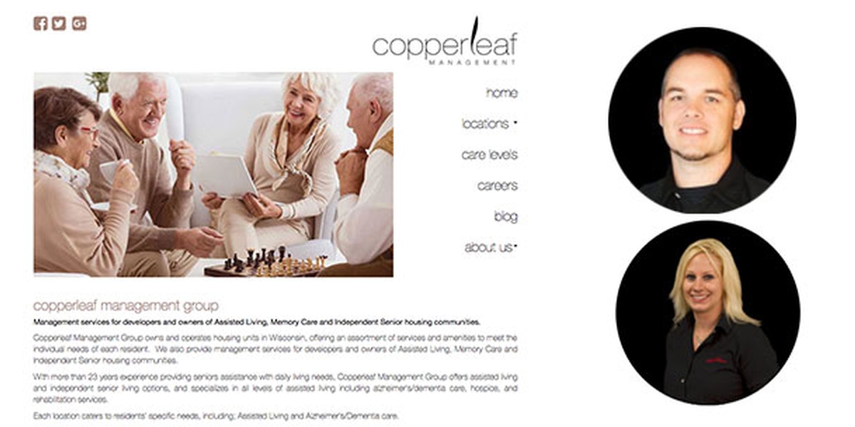 Virtual Vision re-designed the website for Copperleaf Care