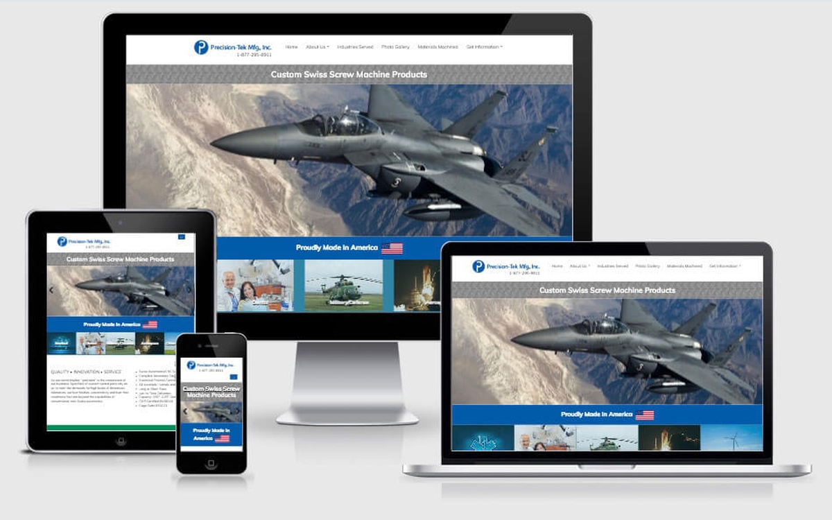 Virtual Vision recently launched a new website for Precision-Tek Mfg., Inc.